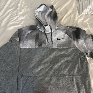Nike Men's Gray and Black Hoodie